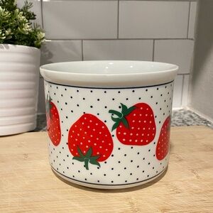 80s Vintage Japan TAKAHASHI STRAWBERRY San Francisco Porcelain Jar Canister